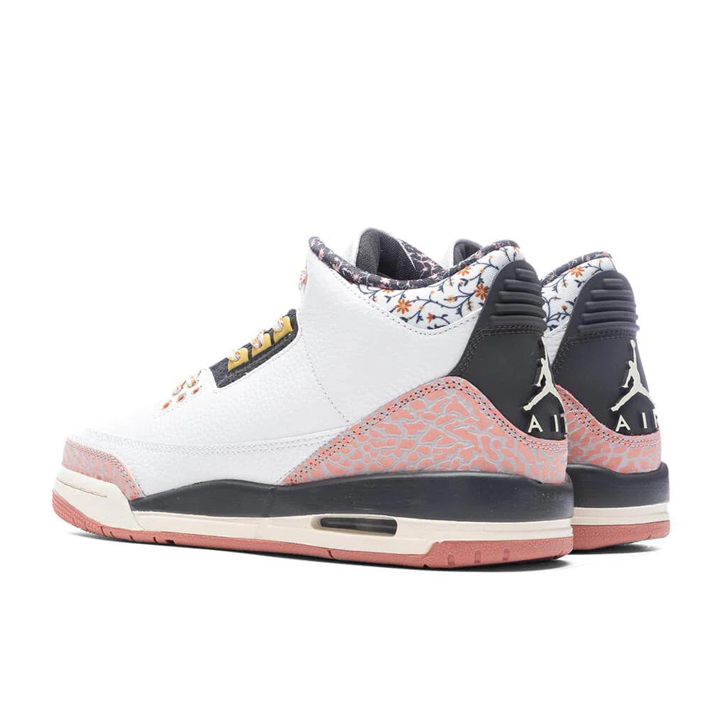 Air Jordan 3 Retro GS Vintage Floral White Anthracite Red Stardust