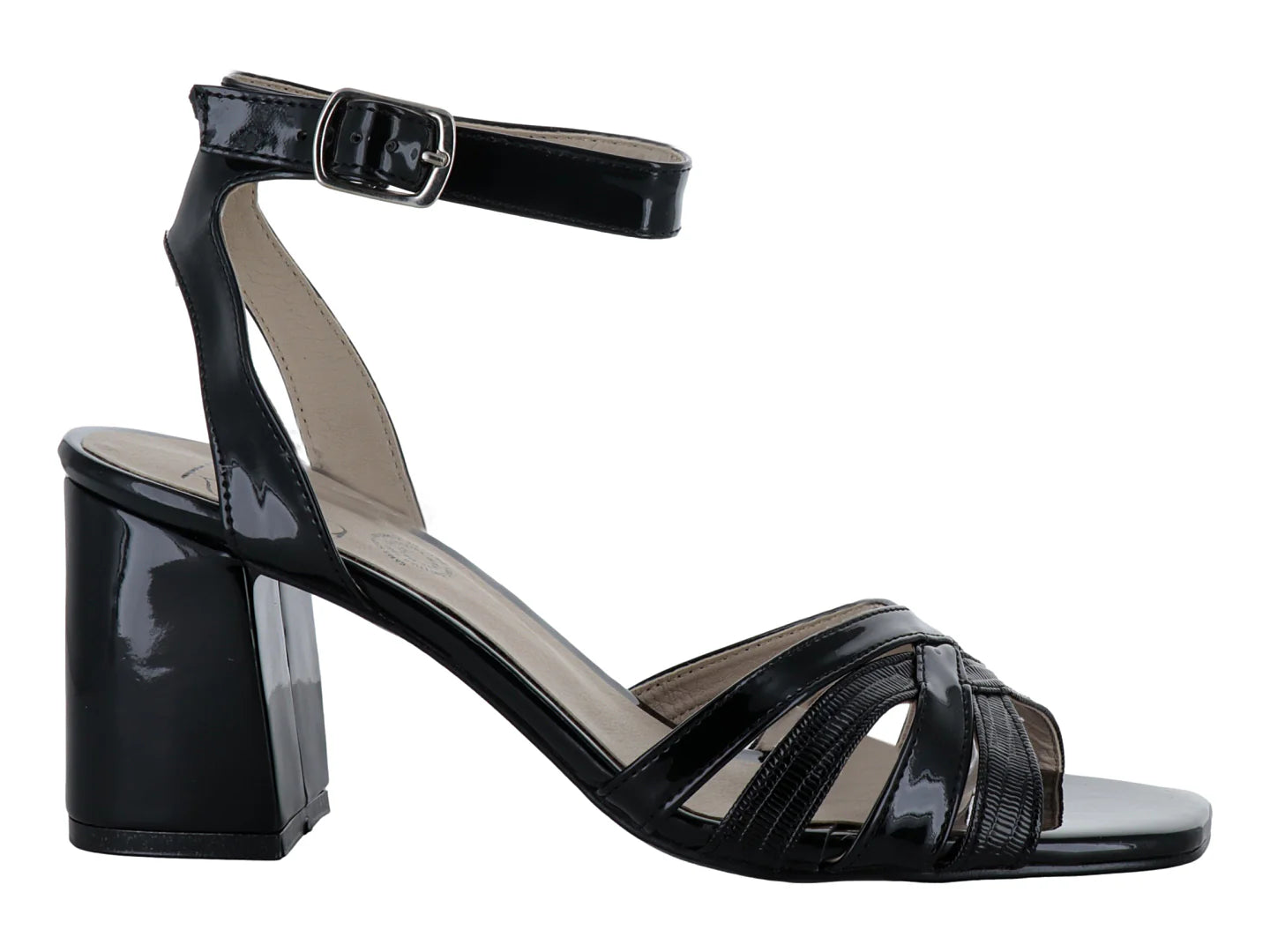 Zapatillas Luna Rosa Negro Charol para Mujer