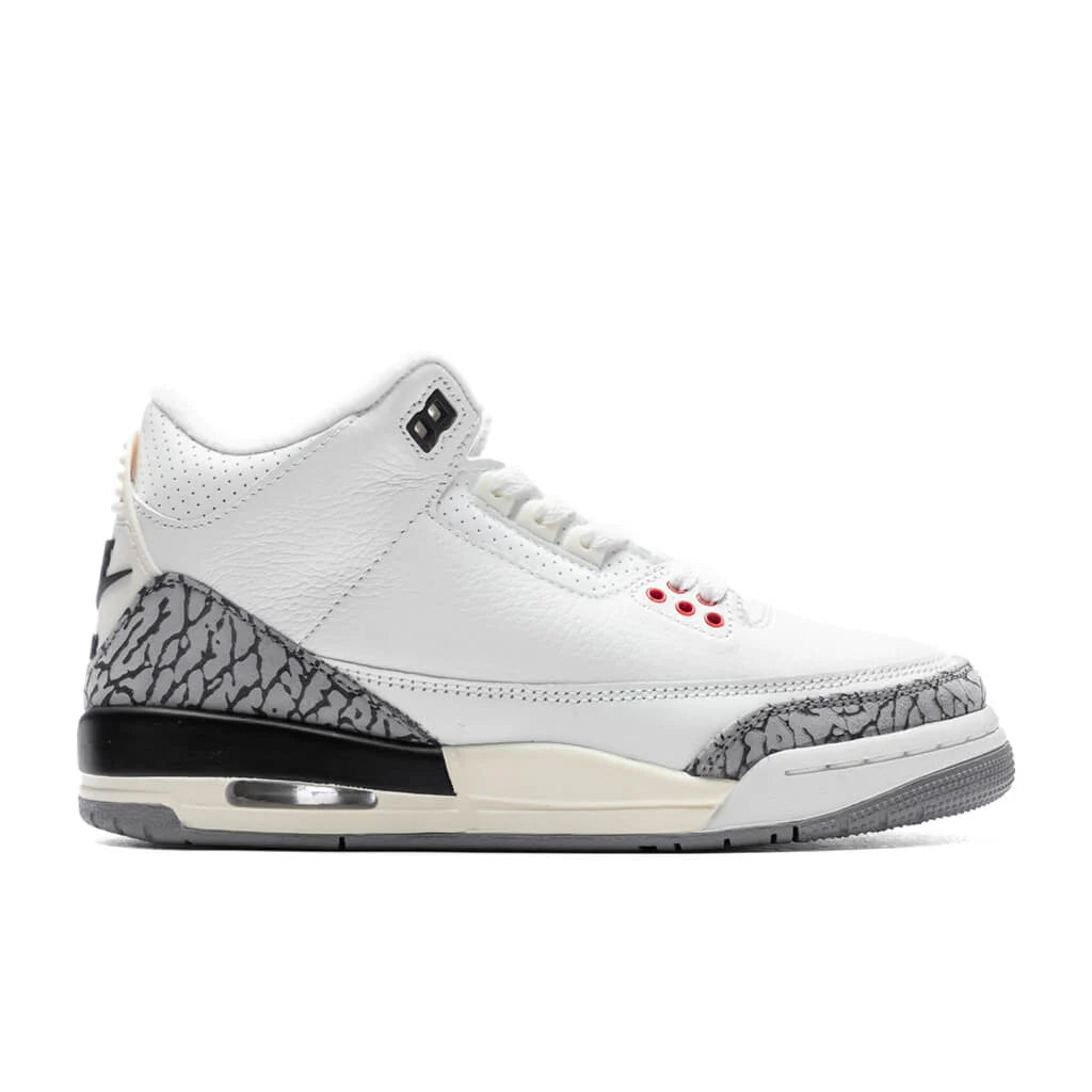 Air Jordan 3 Retro GS White Cement Reimagined Summit White Fire Red