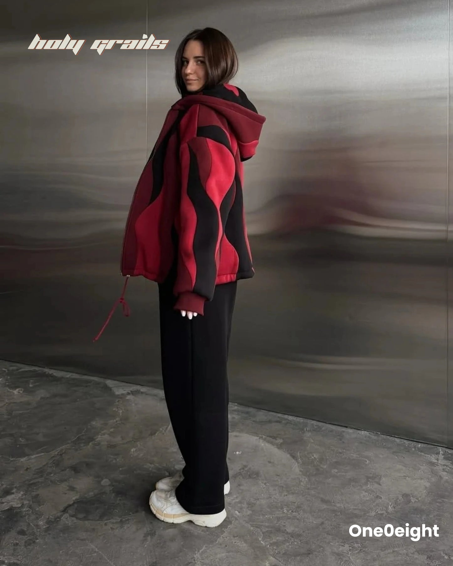 Heart on Fire Reversible Zipper Hoodie HG x One0eight