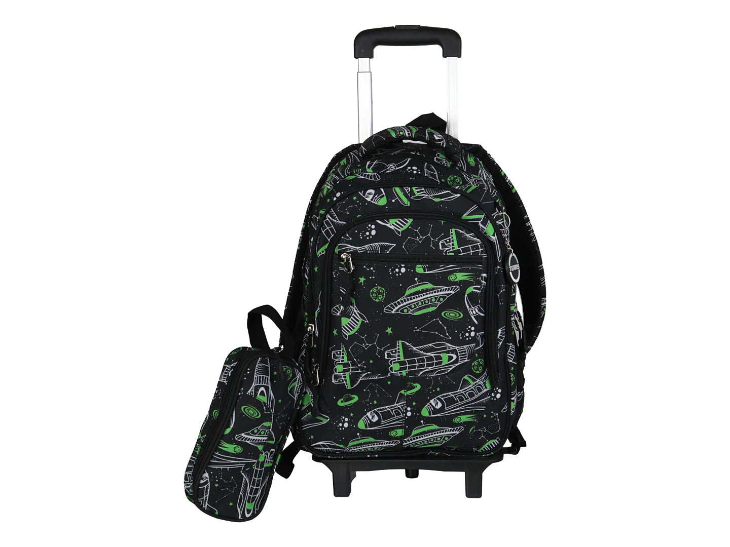 Mochila Terry Nave Espacial Verde Negro para Niño