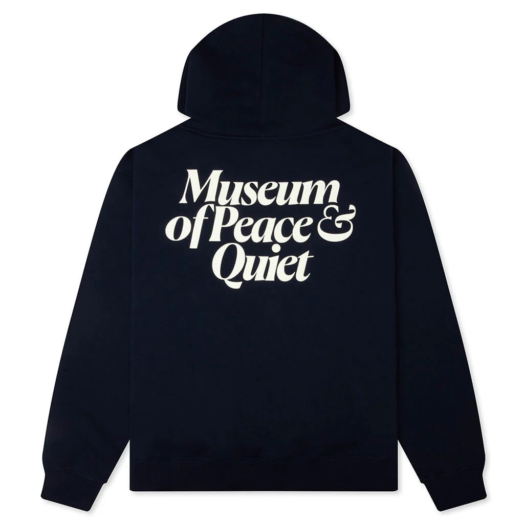 Mid Century Distressed Hoodie Navy