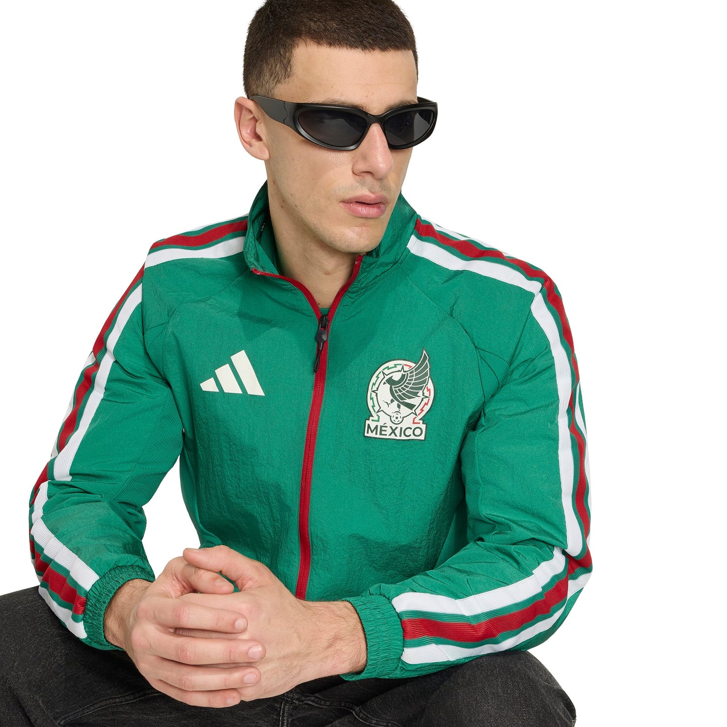 adidas Mexico Home Anthem Mens Soccer Jacket Green White