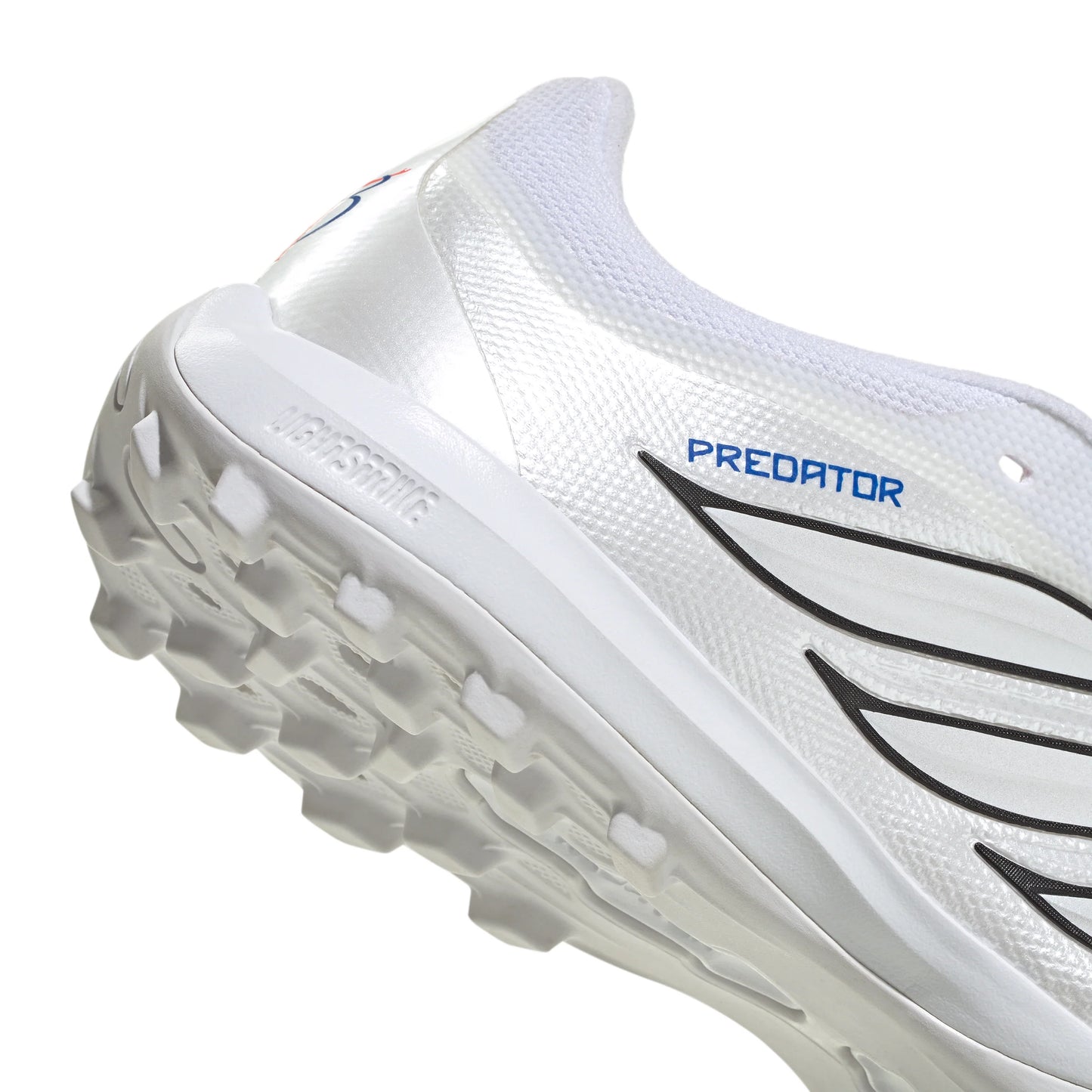 adidas Predator League Fold Over Tongue TF Turf Mens Soccer Cleats White Zero Metallic Blue