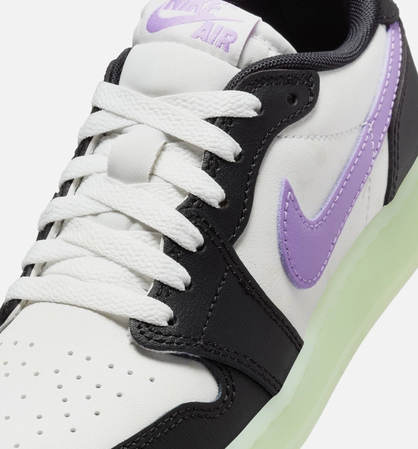 Air Jordan 1 Retro Low Black Raspberry Grade School Lifestyle Shoe Black Black Raspberry Volt Tint