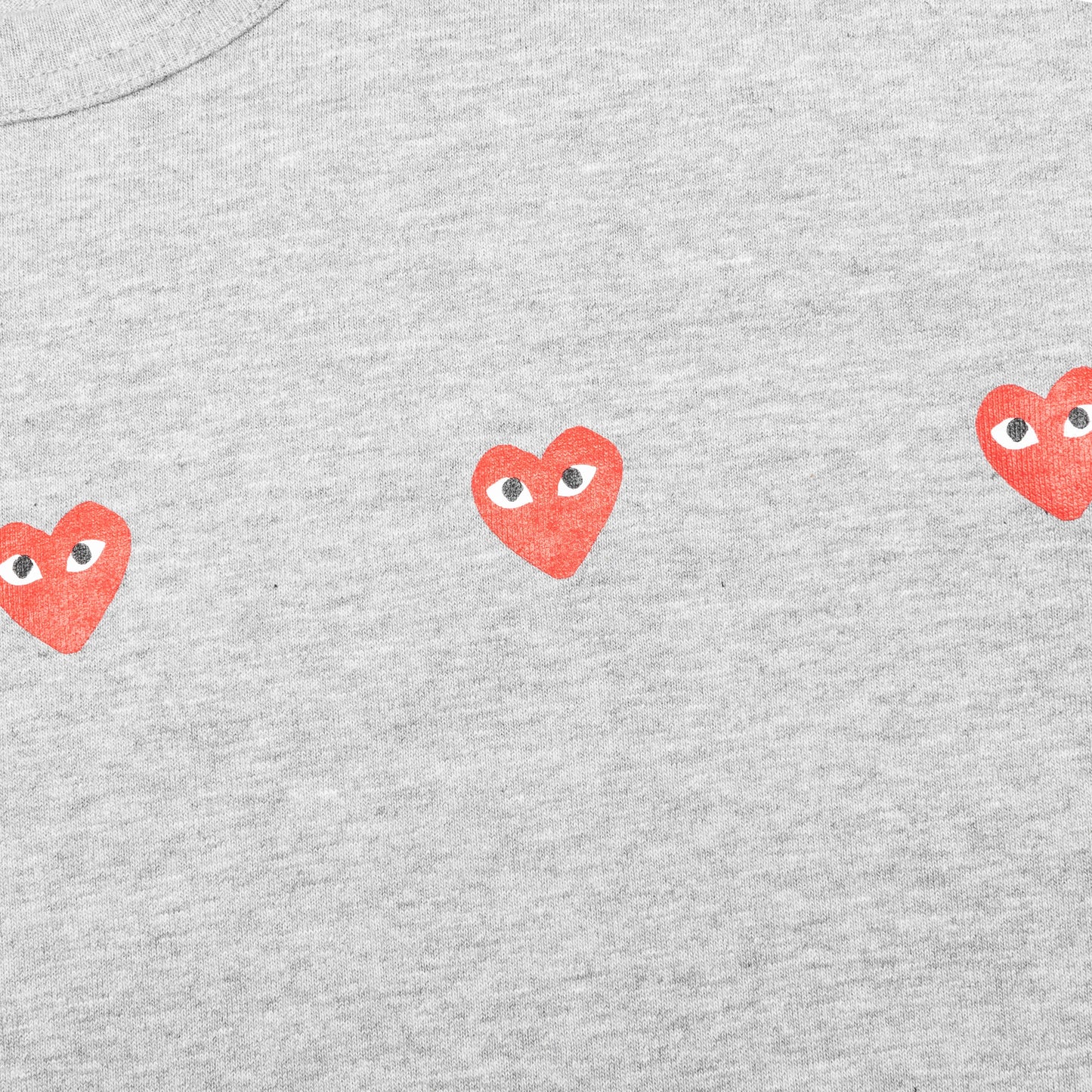 Multi Red Heart Logo Print T Shirt Grey
