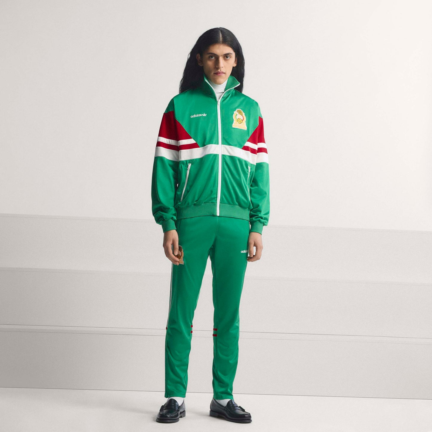 adidas Mexico Mens Soccer Track Top 1986 Green