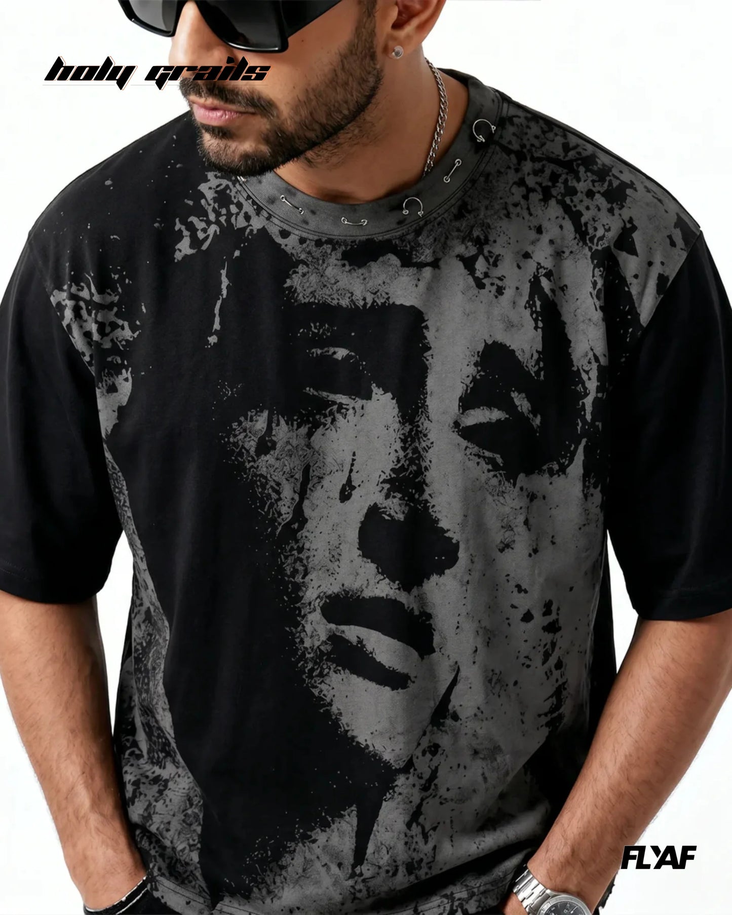 Charcoal Wing Black Tee HG x FLYAF