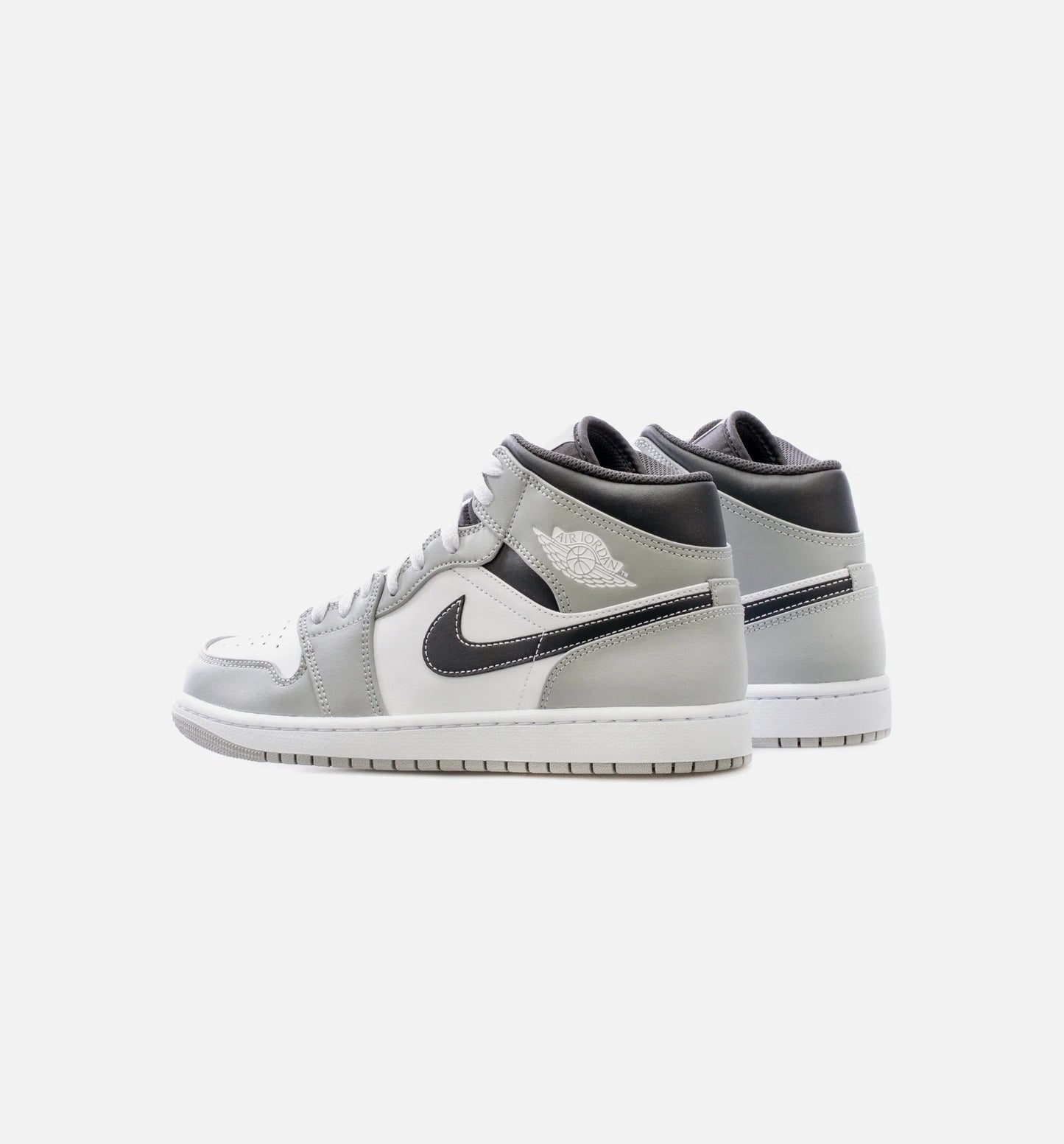 Air Jordan 1 Mid Light Smoke Grey Mens Lifestyle Shoe Grey White Limit One Per Customer