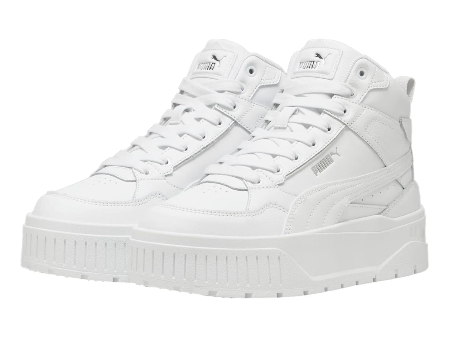 Tenis PUMA Karmen II Idol Mid Blancos y Plata para Mujer