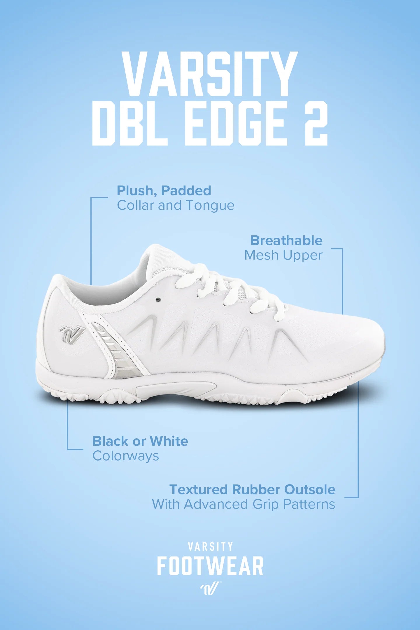 Varsity DBL EDGE 2 Black Cheer Shoes