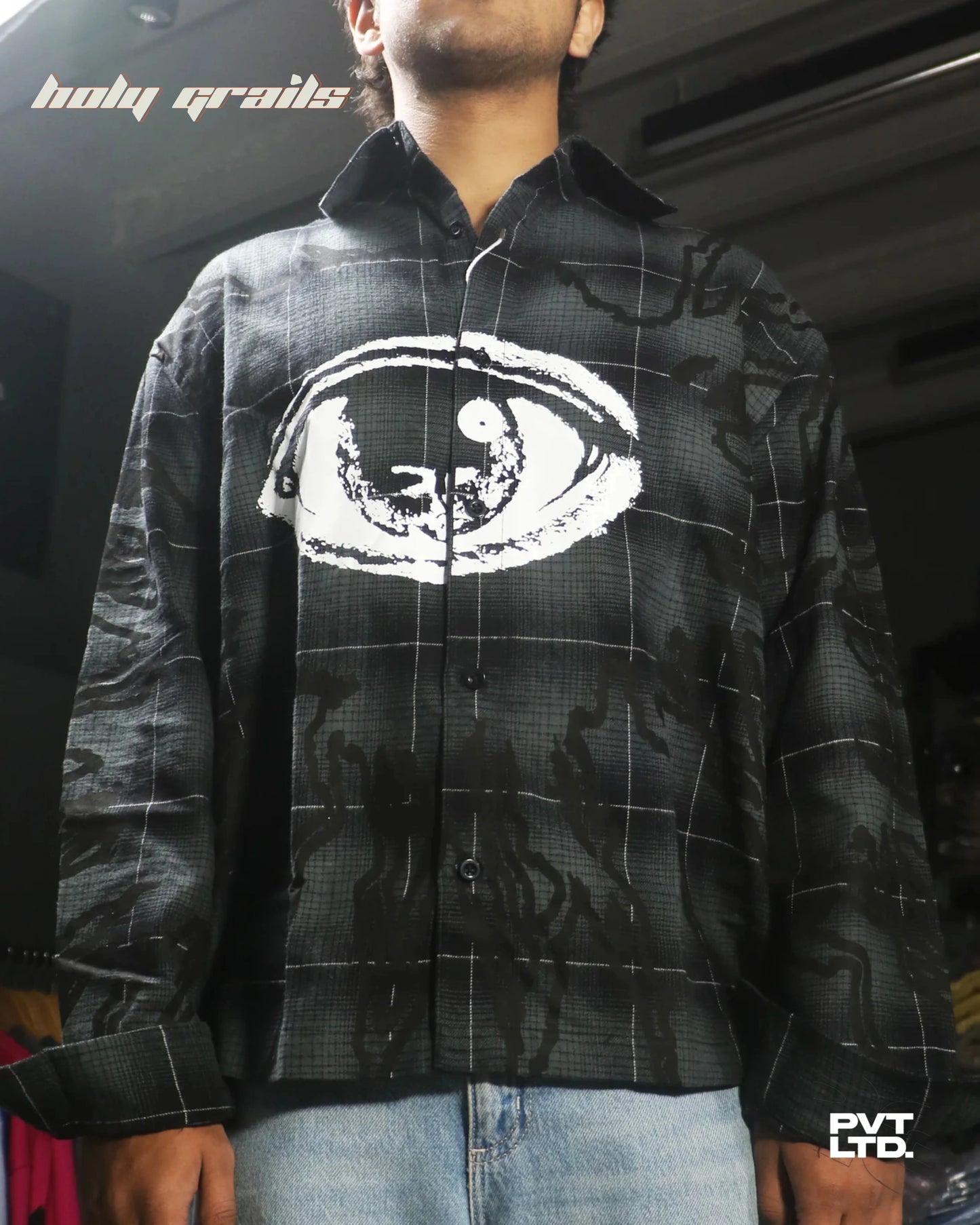Trinetra Flannel I Black Shirt HG x Pvt Ltd