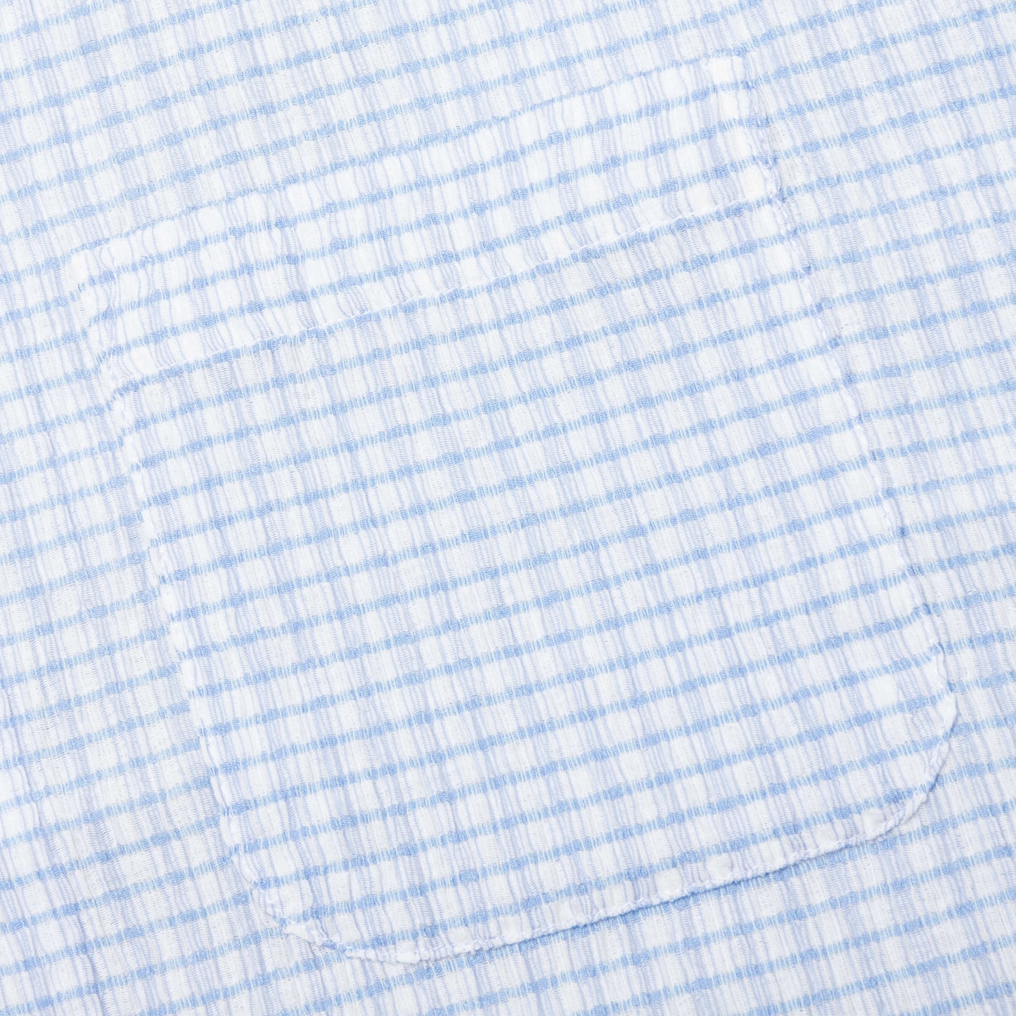 Flat Bottom Crinkled Shirt Blue Check