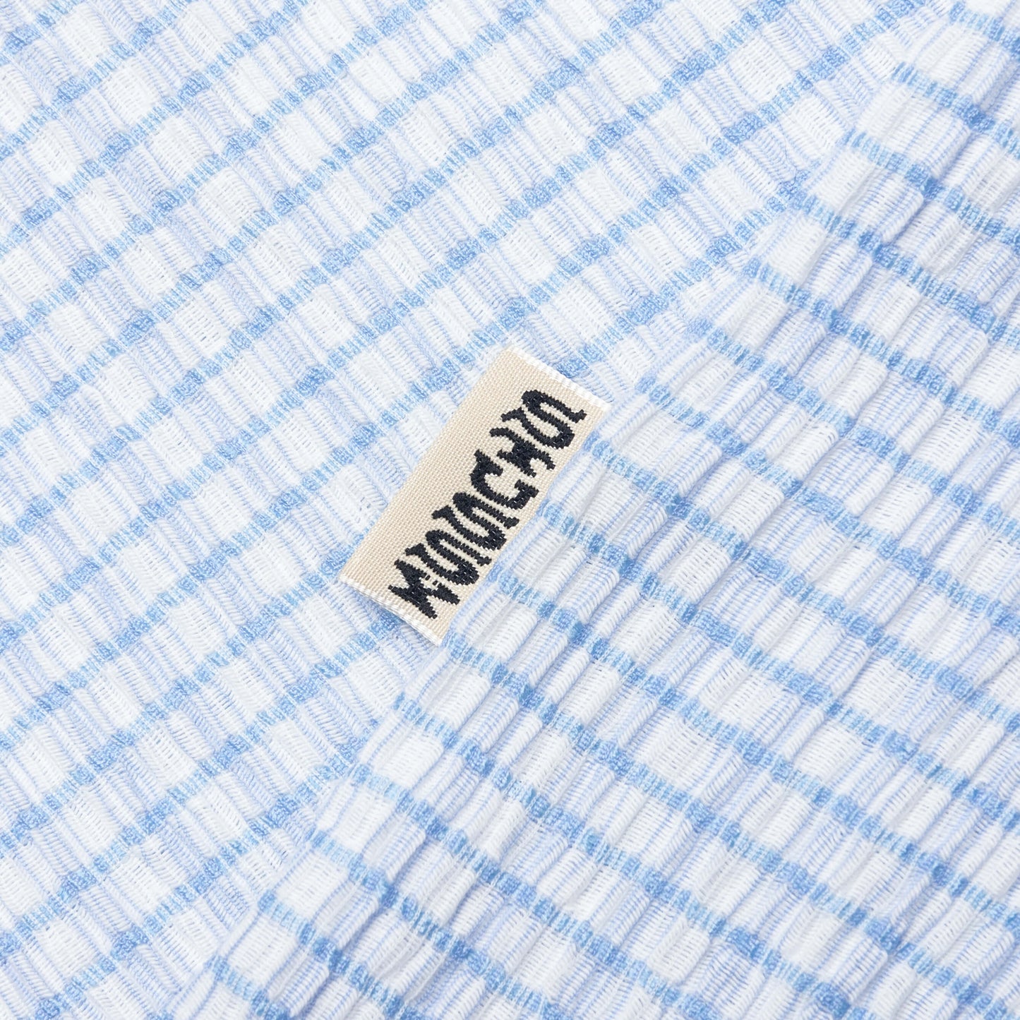 Flat Bottom Crinkled Shirt Blue Check