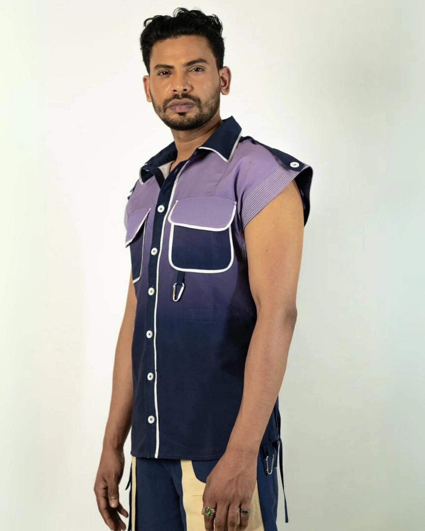 Grape Bleed Drawcord Shirt HG x Duskin