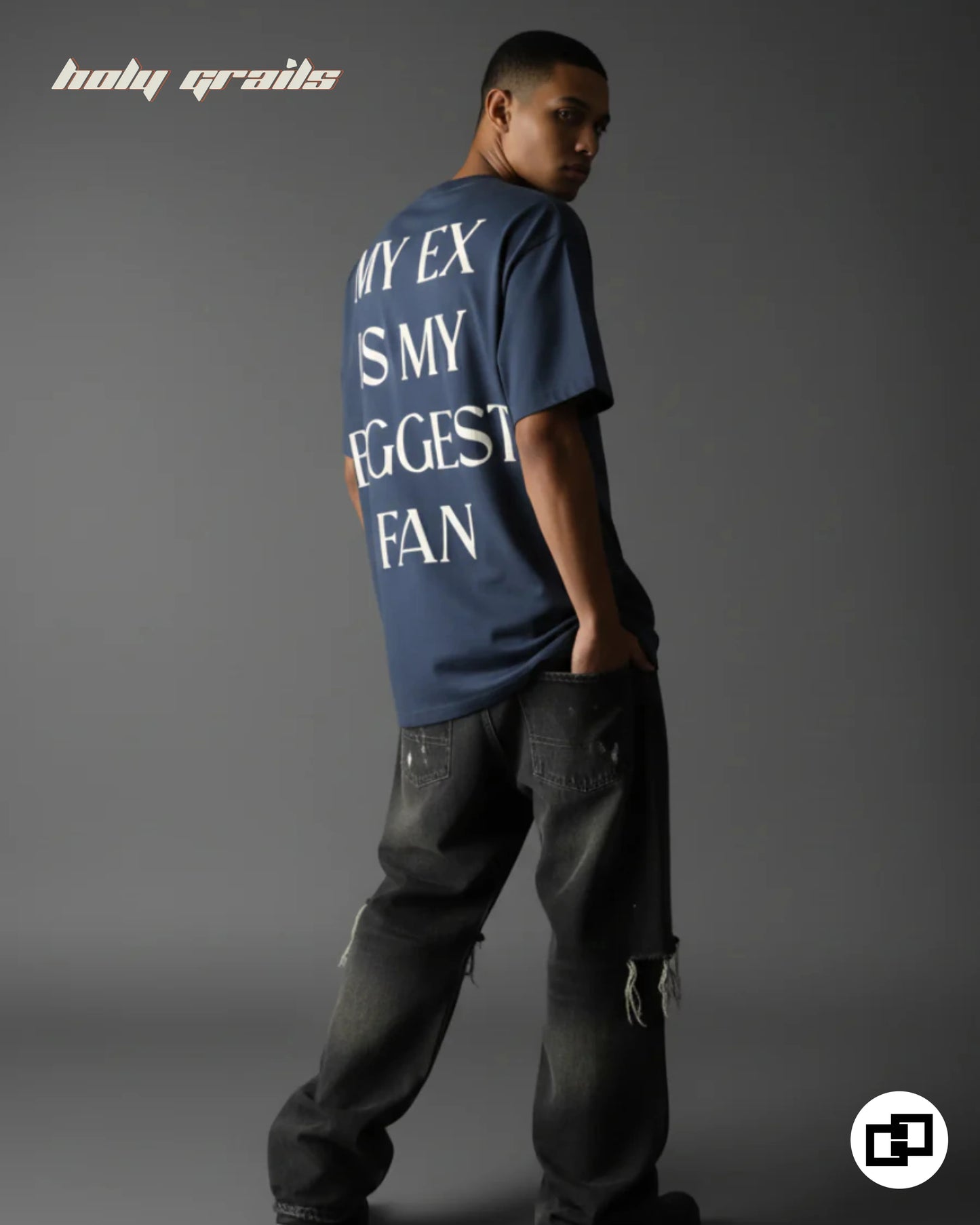 Biggest Fan Blue Oversize Tee HG x Grey Hound