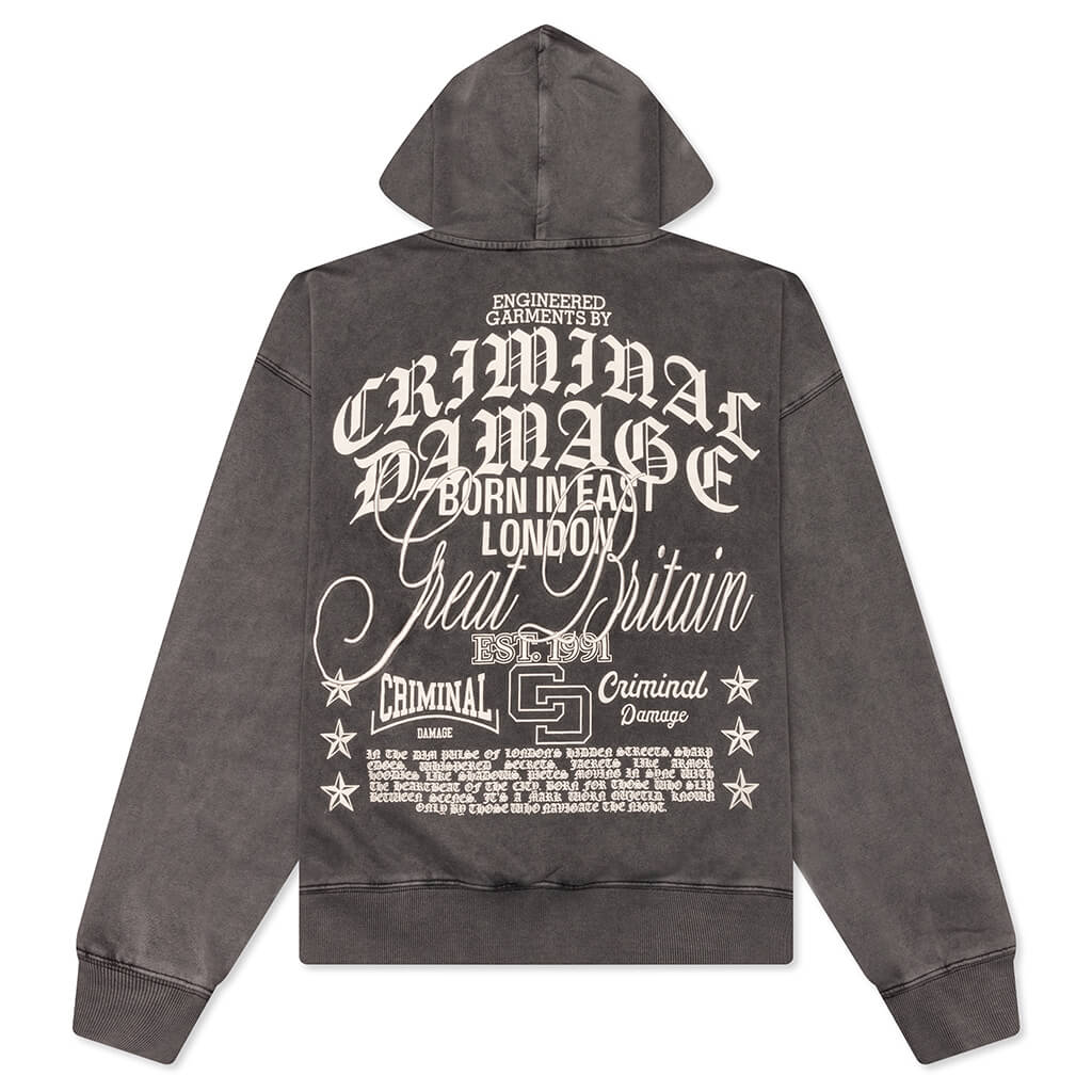 Logo Mania Hood Washed Grey