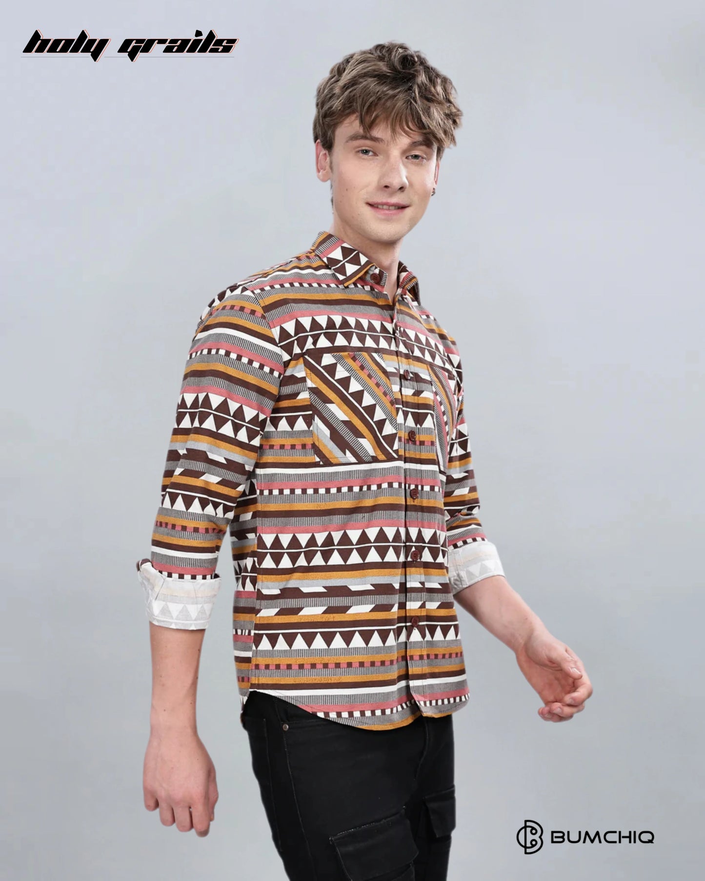 Orange Aztec Overshirt HG x Bumchiq