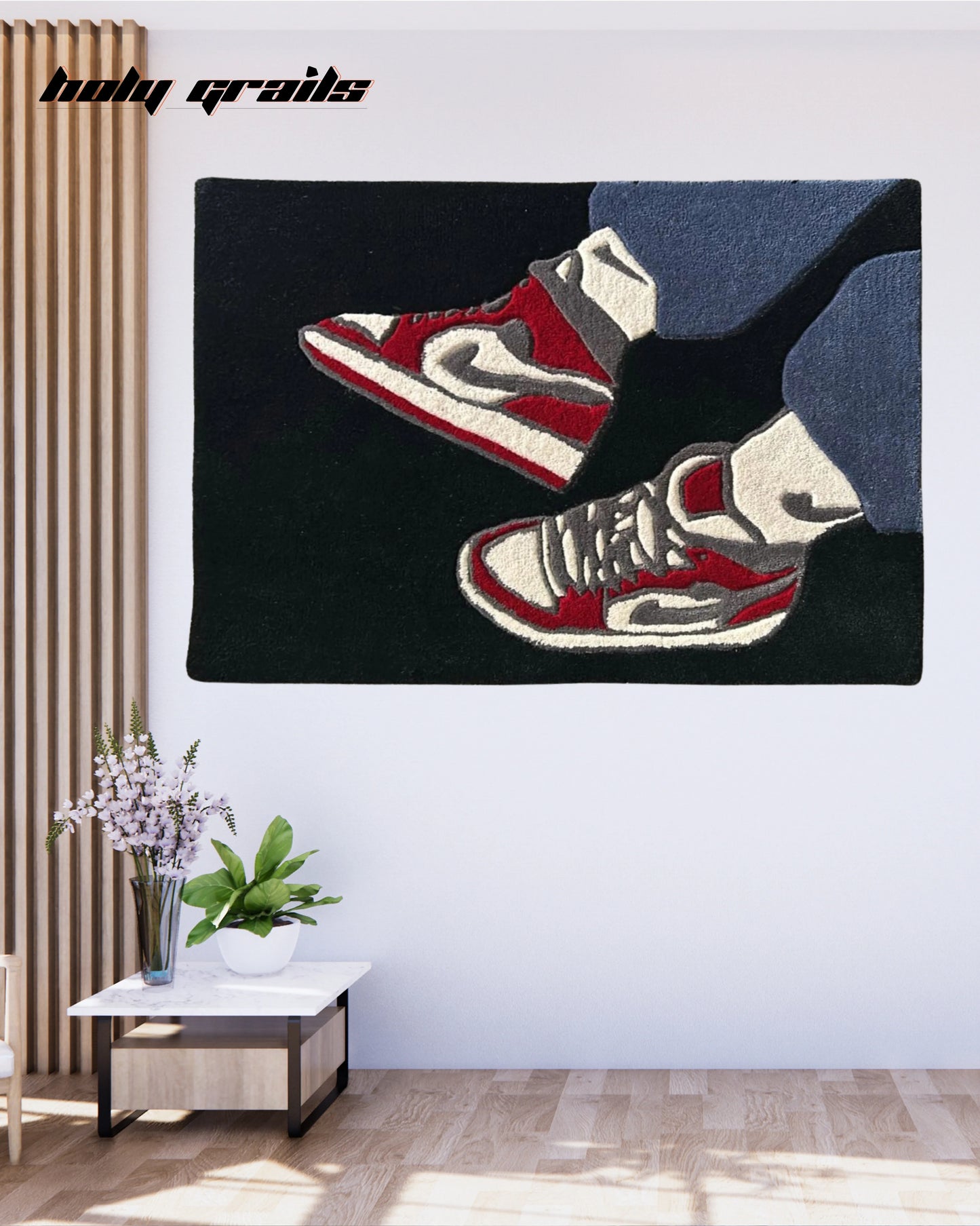Sneakerhead Black Hand Tufted Rug