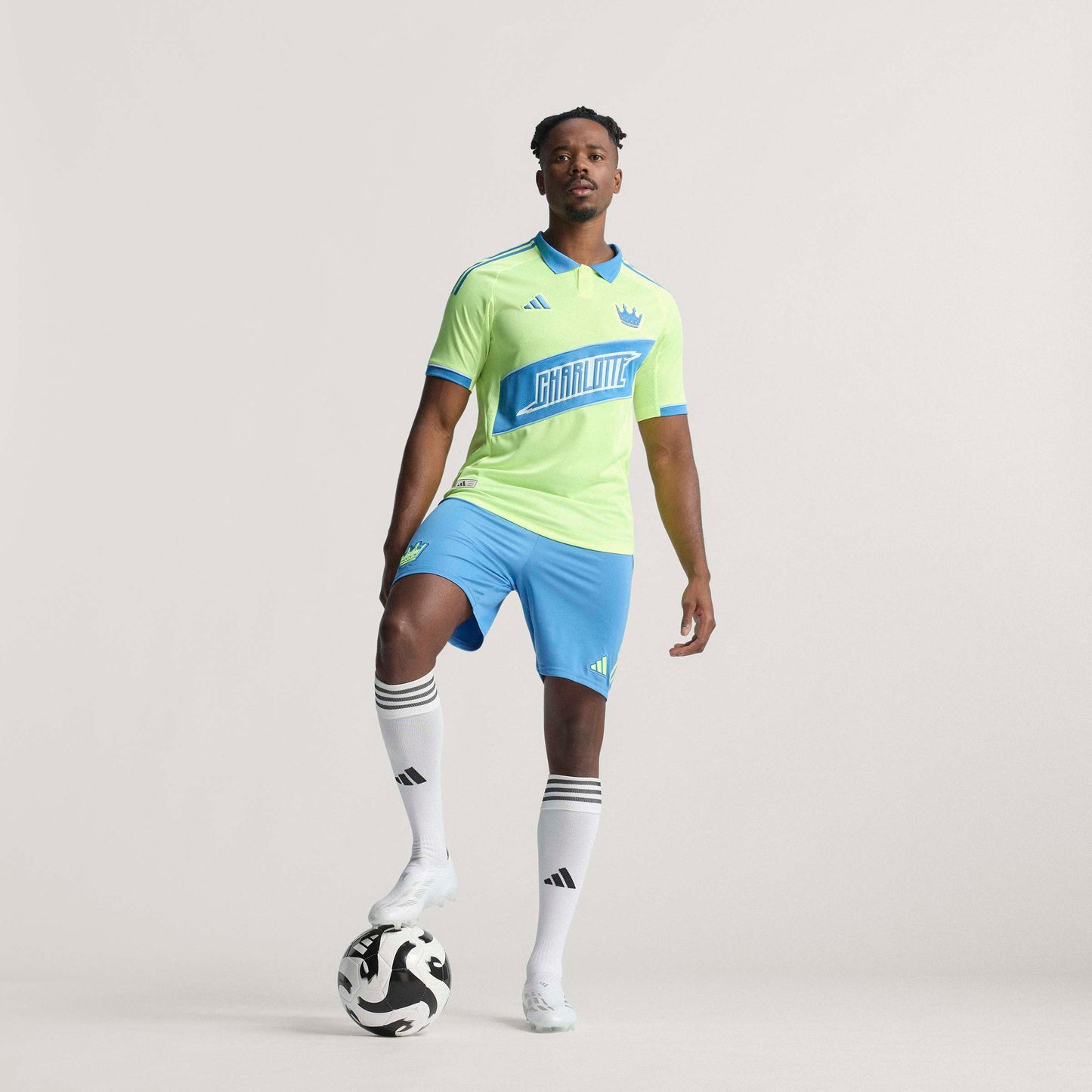adidas Mens Charlotte FC Third Authentic Soccer Jersey 25 26 Yellow