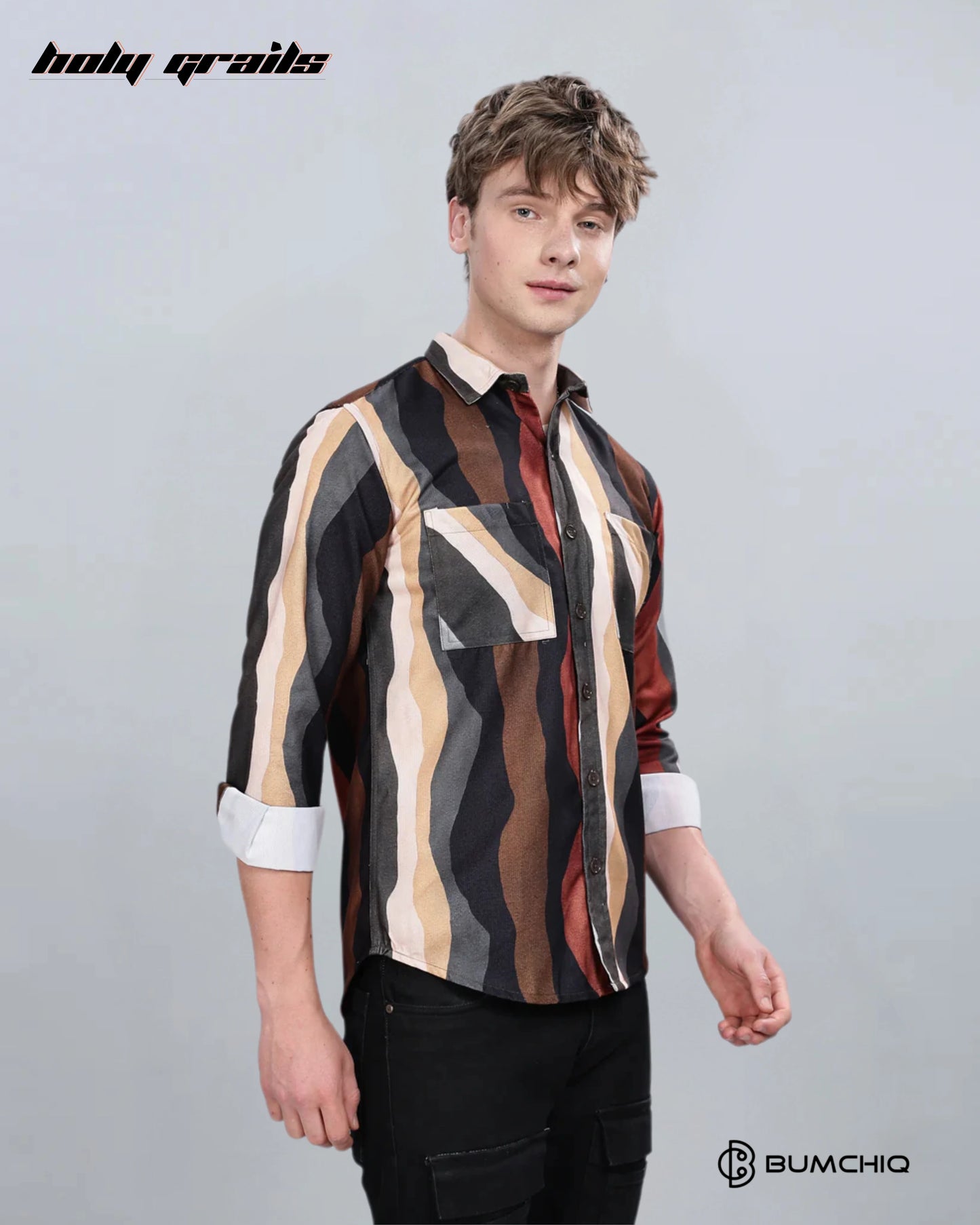 Brown Wavy Overshirt HG x Bumchiq