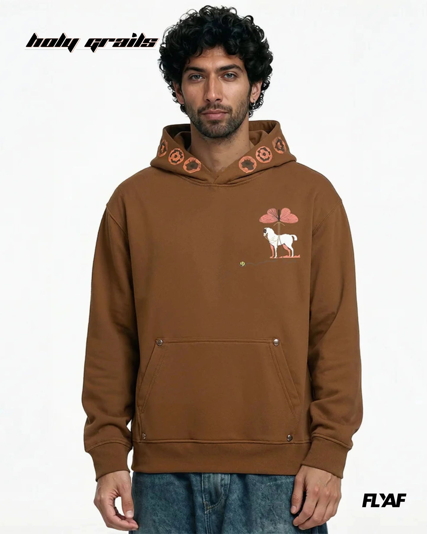 Mystic Grasp Oversize Brown Hoodie HG x FLYAF