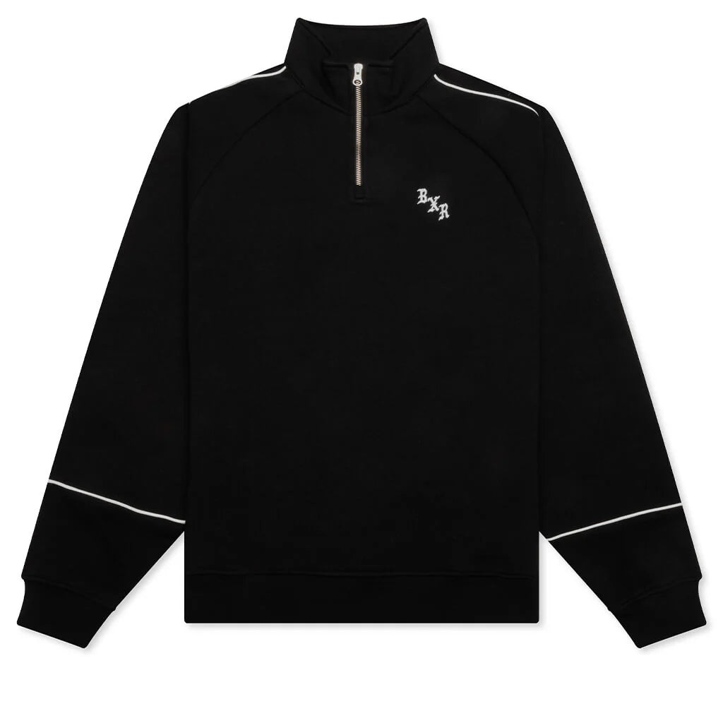 BxR Piped Quarter Zip Sweater Black