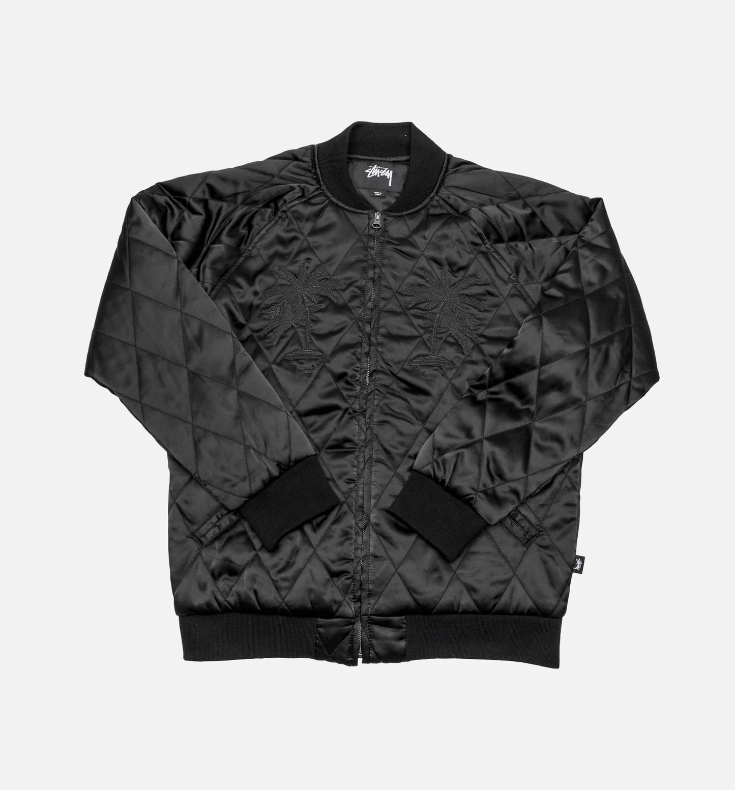 Satin Palm Mens Jacket Black