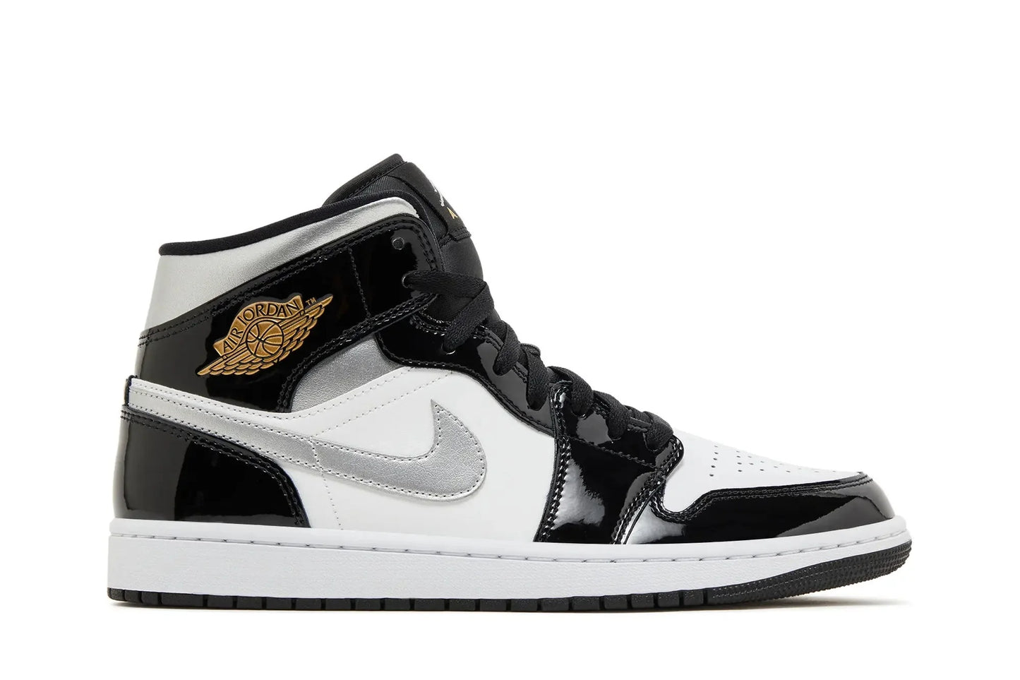 Jordan 1 Mid SE Black White Metallic Silver