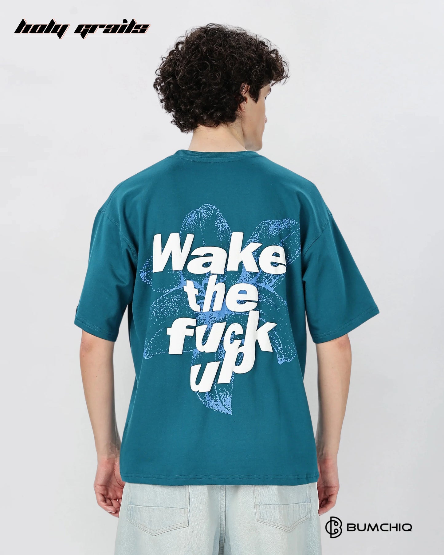 Wake Up Teal Oversize Tee HG x Bumchiq