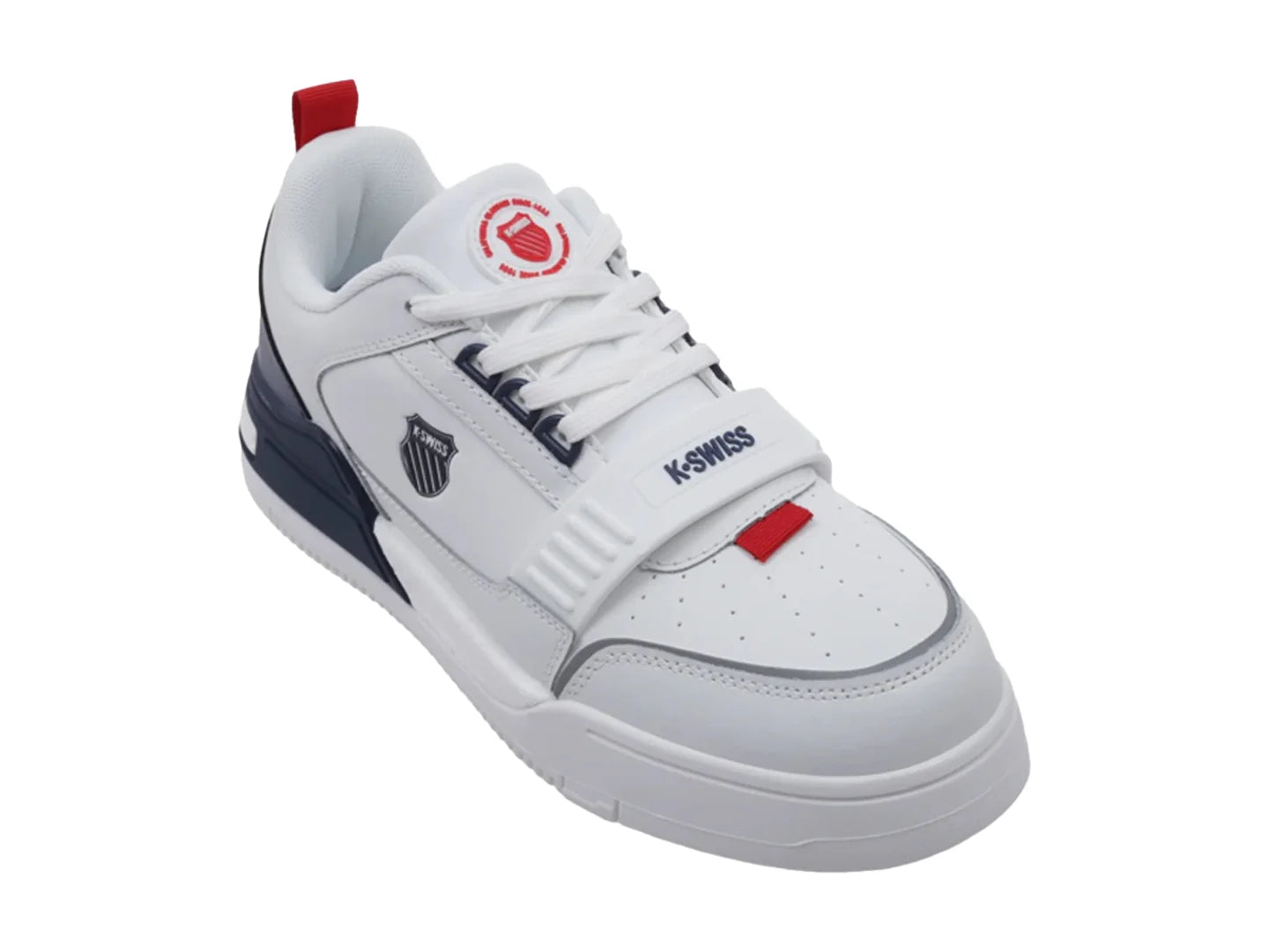 Tenis K Swiss Fonte Blanco Azul Marino y Rojo para Hombre