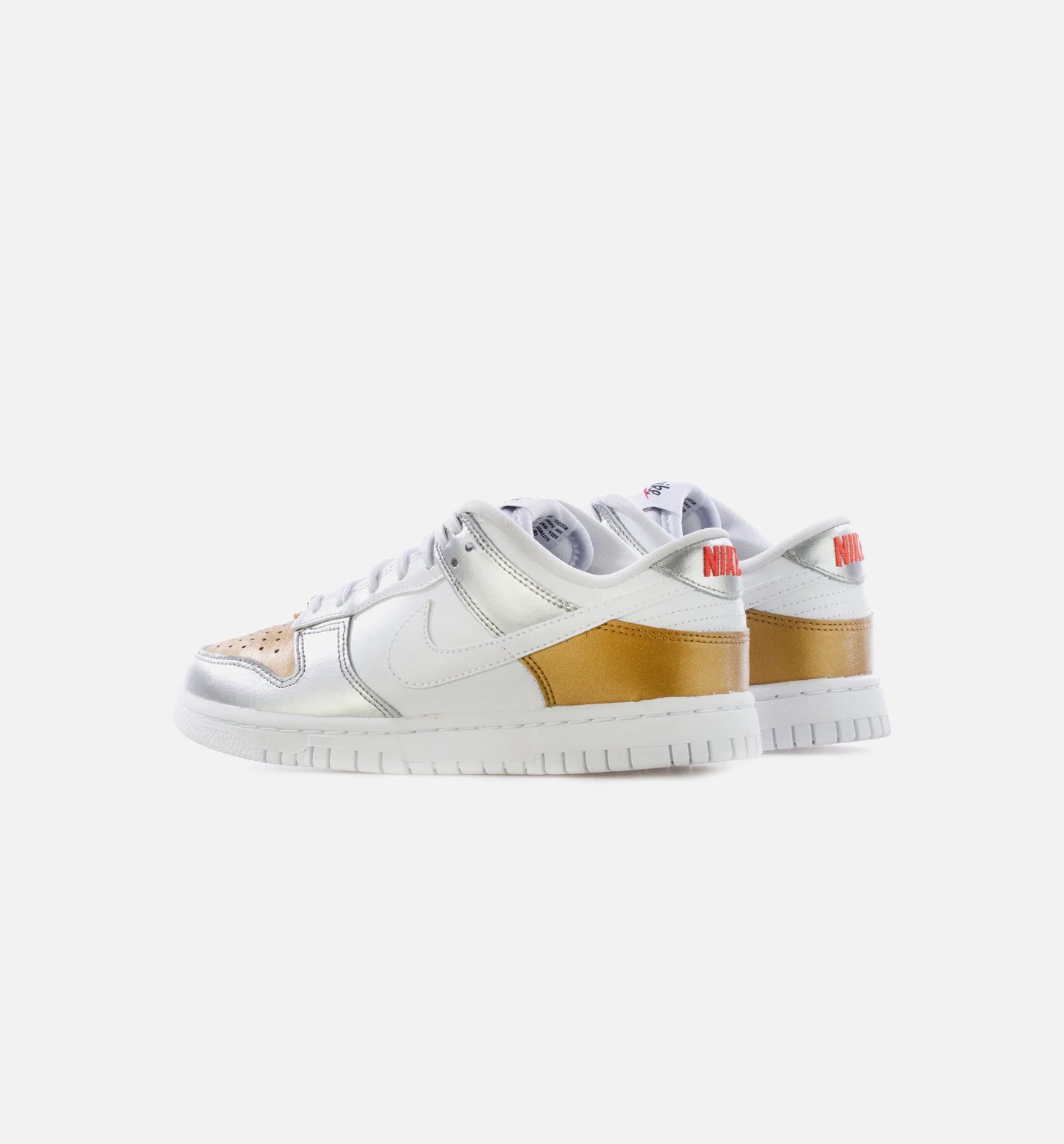 Dunk Low Metallic Womens Lifestyle Shoe Gold White Silver