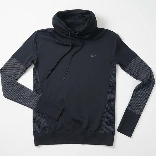 Nike Dri Fit Infinity Funnel Neck Womens Long Sleeve Pullover Black Cool Grey