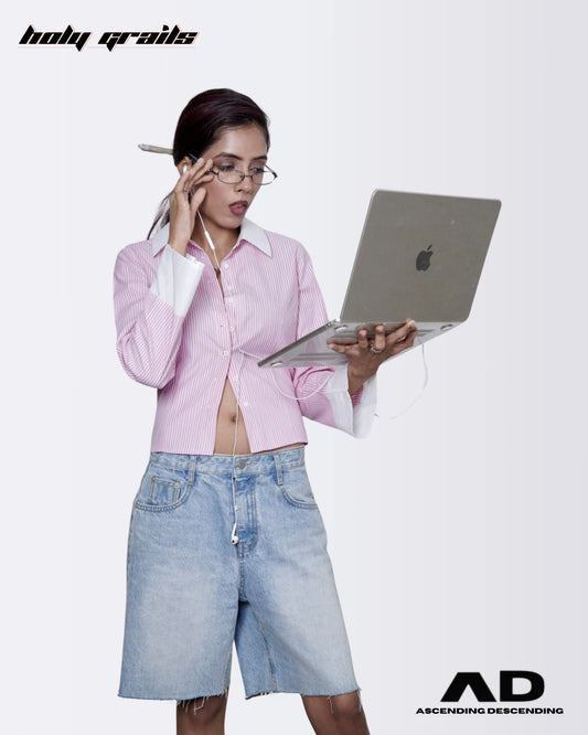 Blush Boss Crop Stripes Shirt HG x Ascending Descending