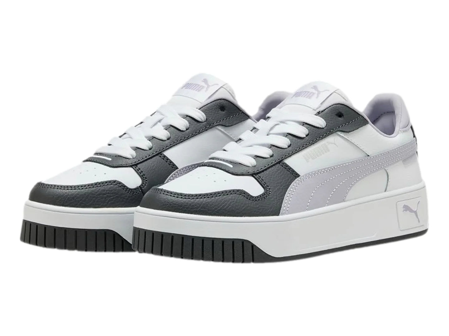 Tenis PUMA Carina Street Blanco y Lila para Niña