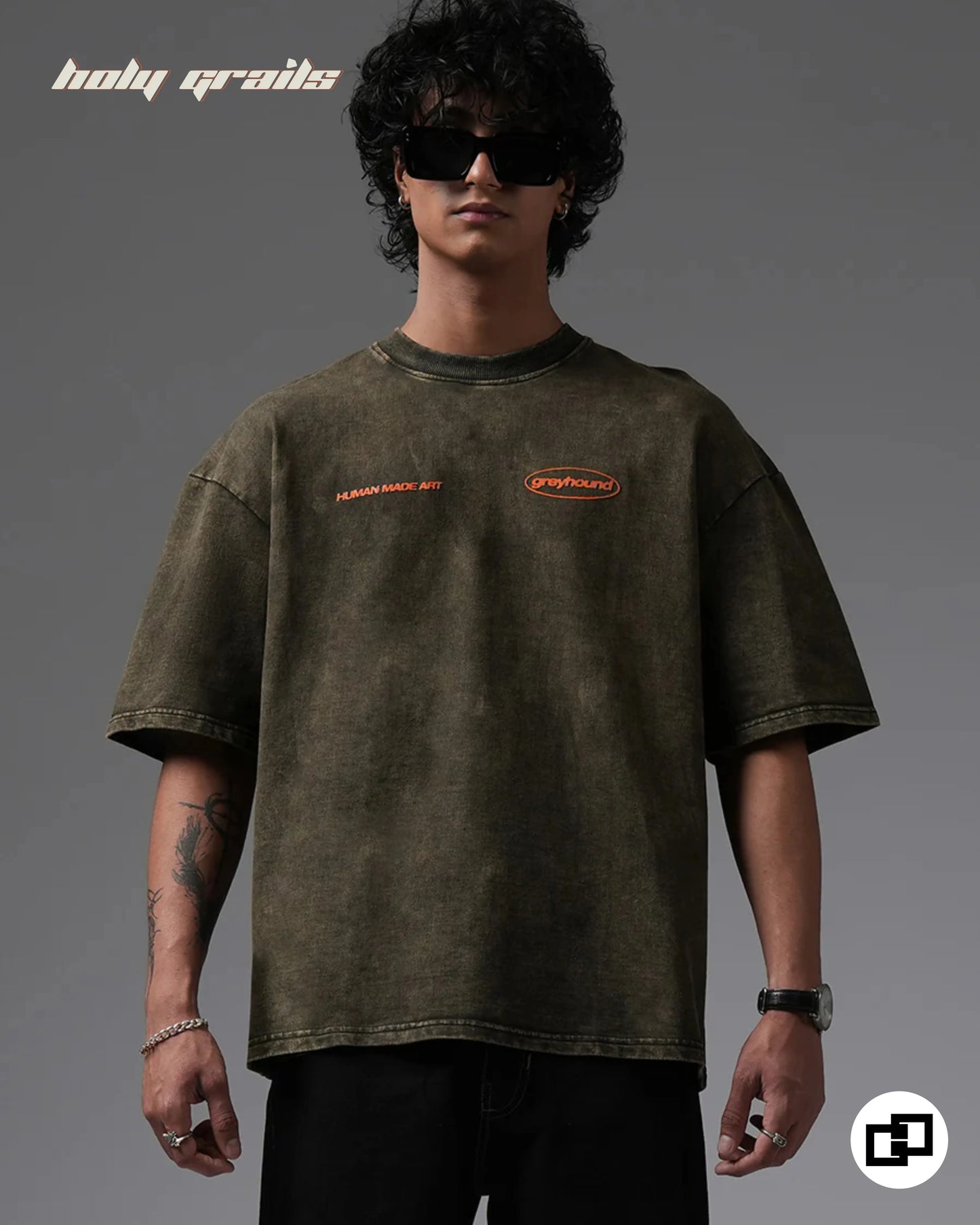 Behind For A Reason Oversized Acid Wash Tee HG x Grey Hound Clothing