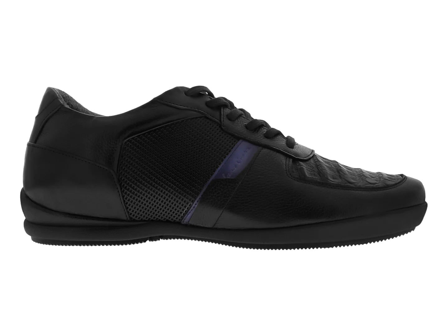 Zapatos Cuadra Piel de Caimán Negro para Hombre