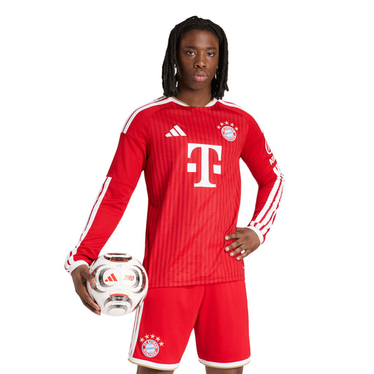 adidas FC Bayern Munich Home Long Sleeve Mens Soccer Jersey 26 27 White
