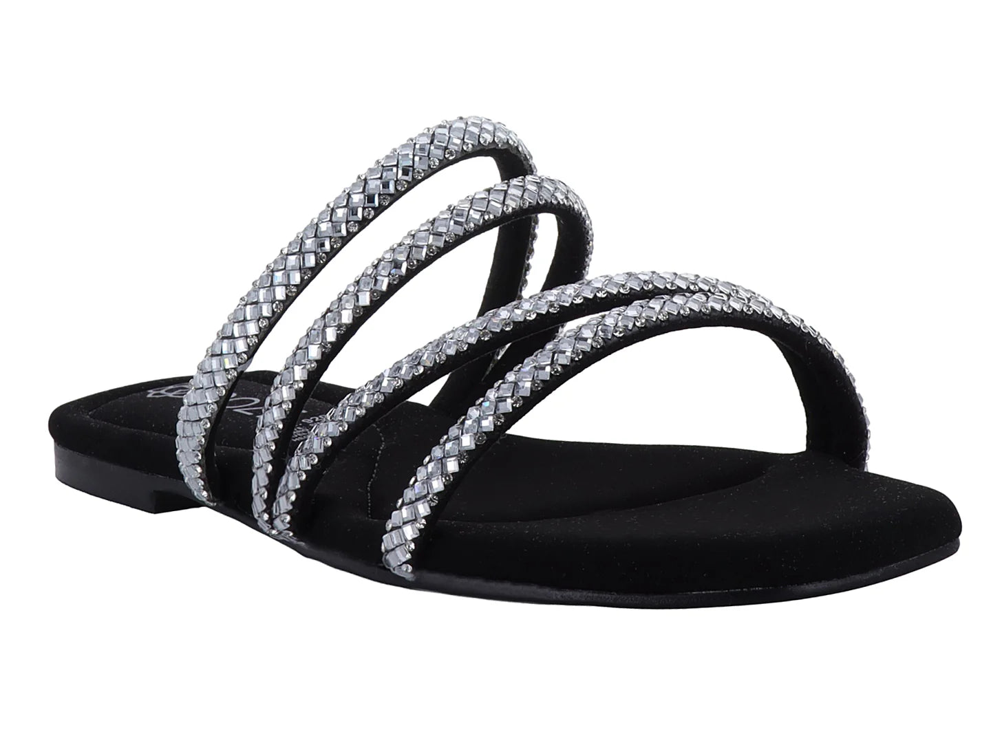 Sandalias ROZE Negro con Brillos para Mujer