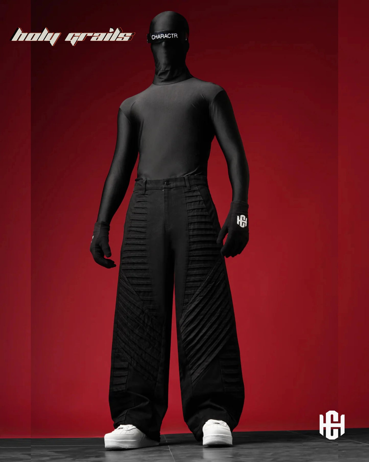 Unisex Pleated Black Pants HG x Charactr