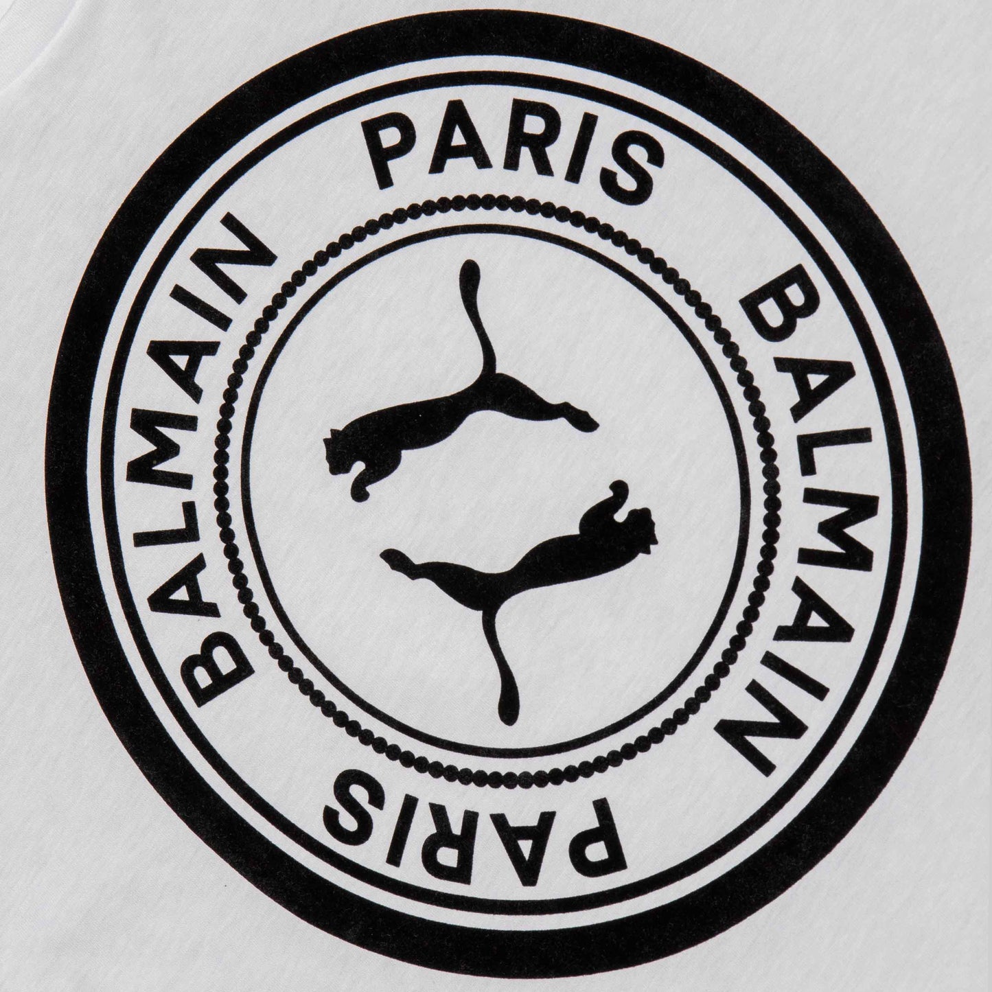 Balmain X Puma Mens Graphic T Shirt White Black