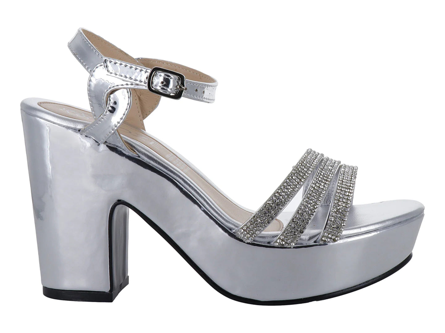 Zapatillas de Fiesta Roze Color Plata para Mujer