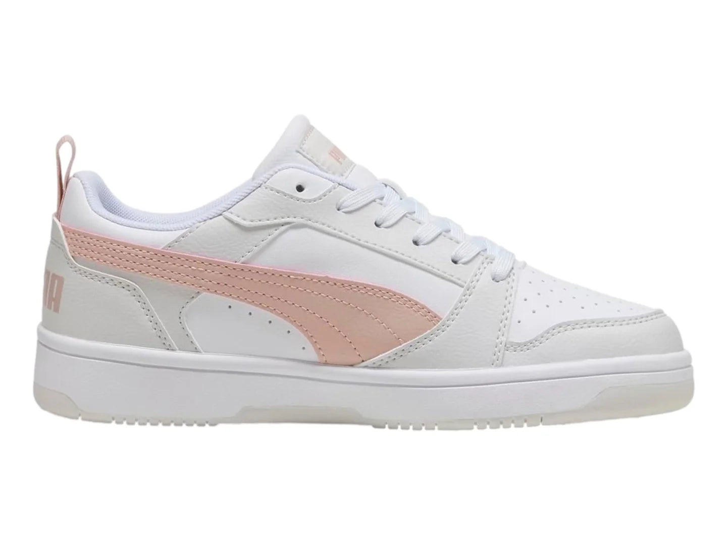 Tenis PUMA Rebound V6 Low Blanco y Rosa para Mujer