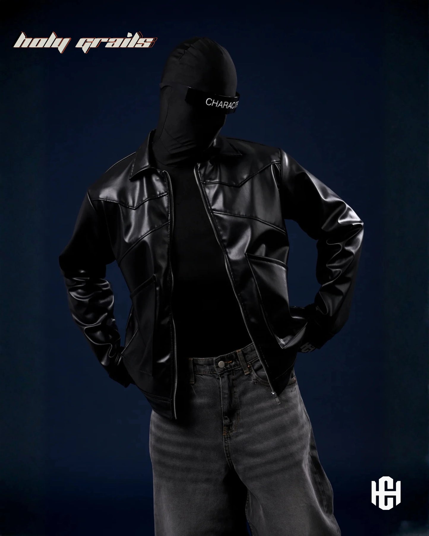 Core Black Vegan Leather Jacket HG x Charactr