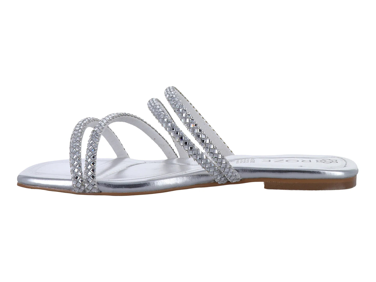 Sandalias ROZE Plata con Brillos para Mujer