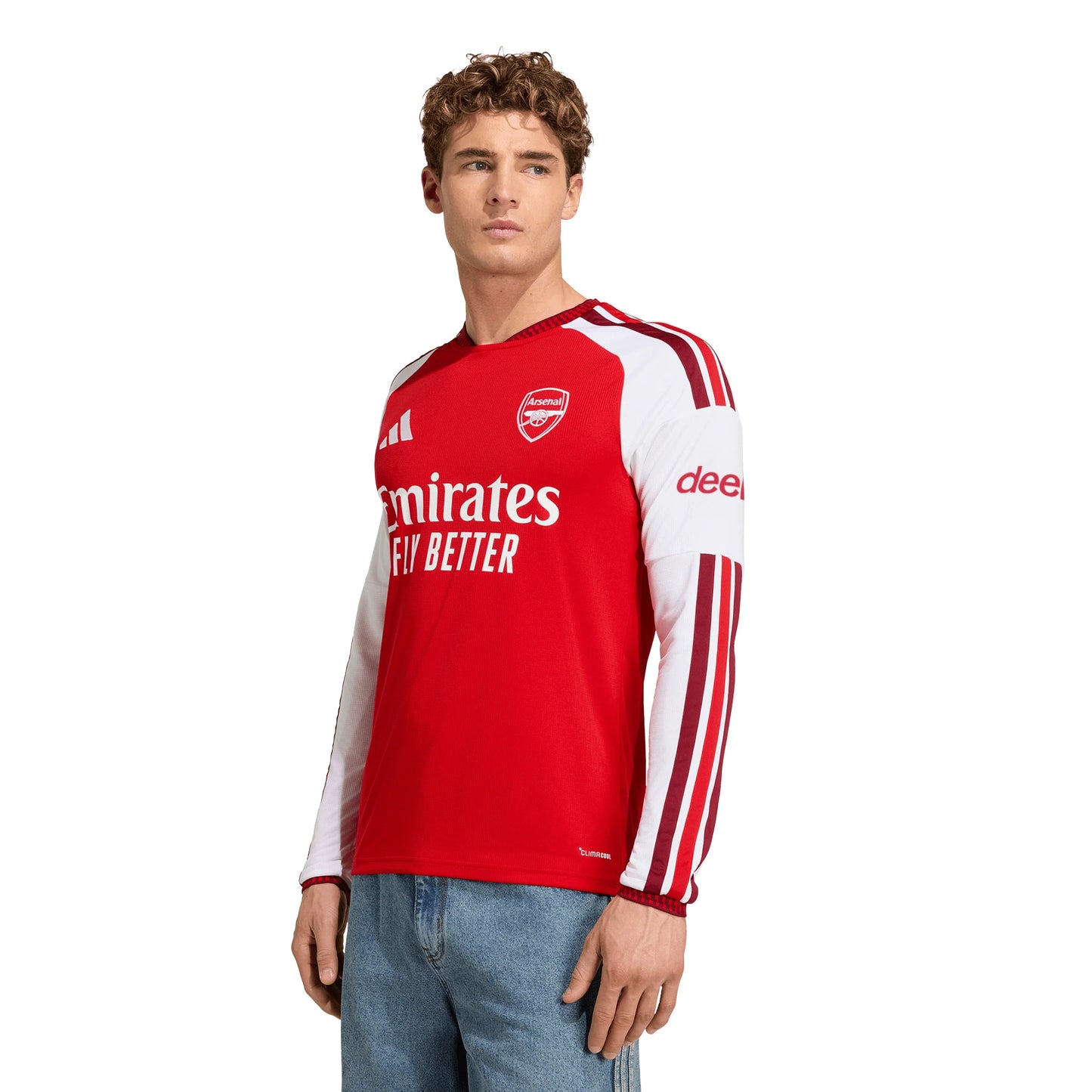 adidas Arsenal FC Home Long Sleeve Mens Soccer Jersey 26 27 Red White