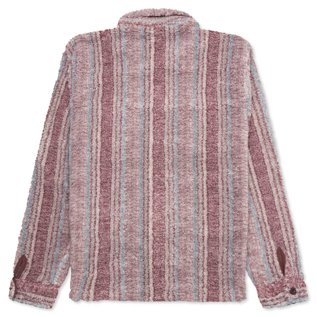 Stripe Sherpa Shirt Berry
