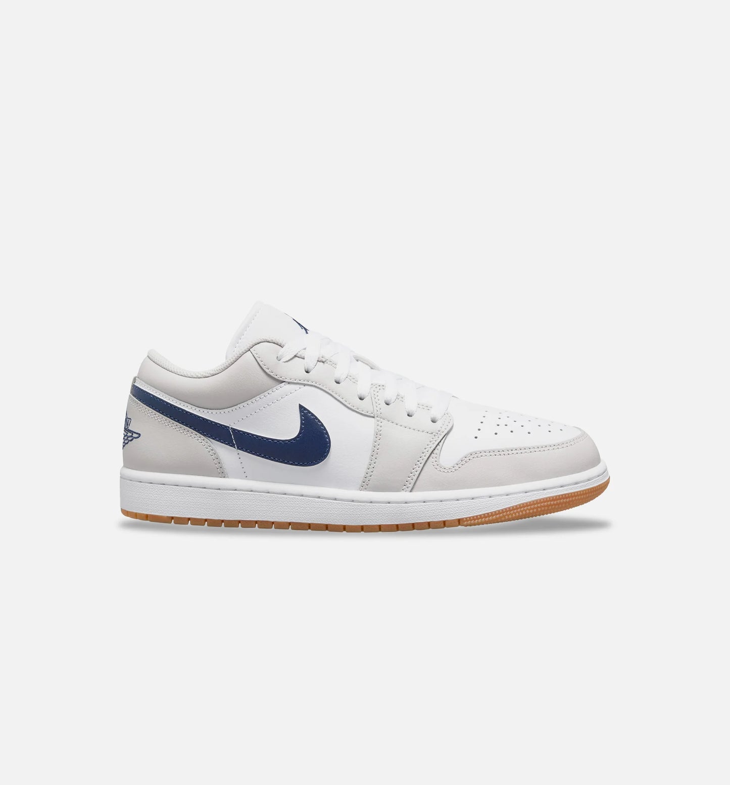 Air Jordan 1 Low Retro Mens Lifestyle Shoe White Neutral Grey Gum Medium Brown Midnight Navy