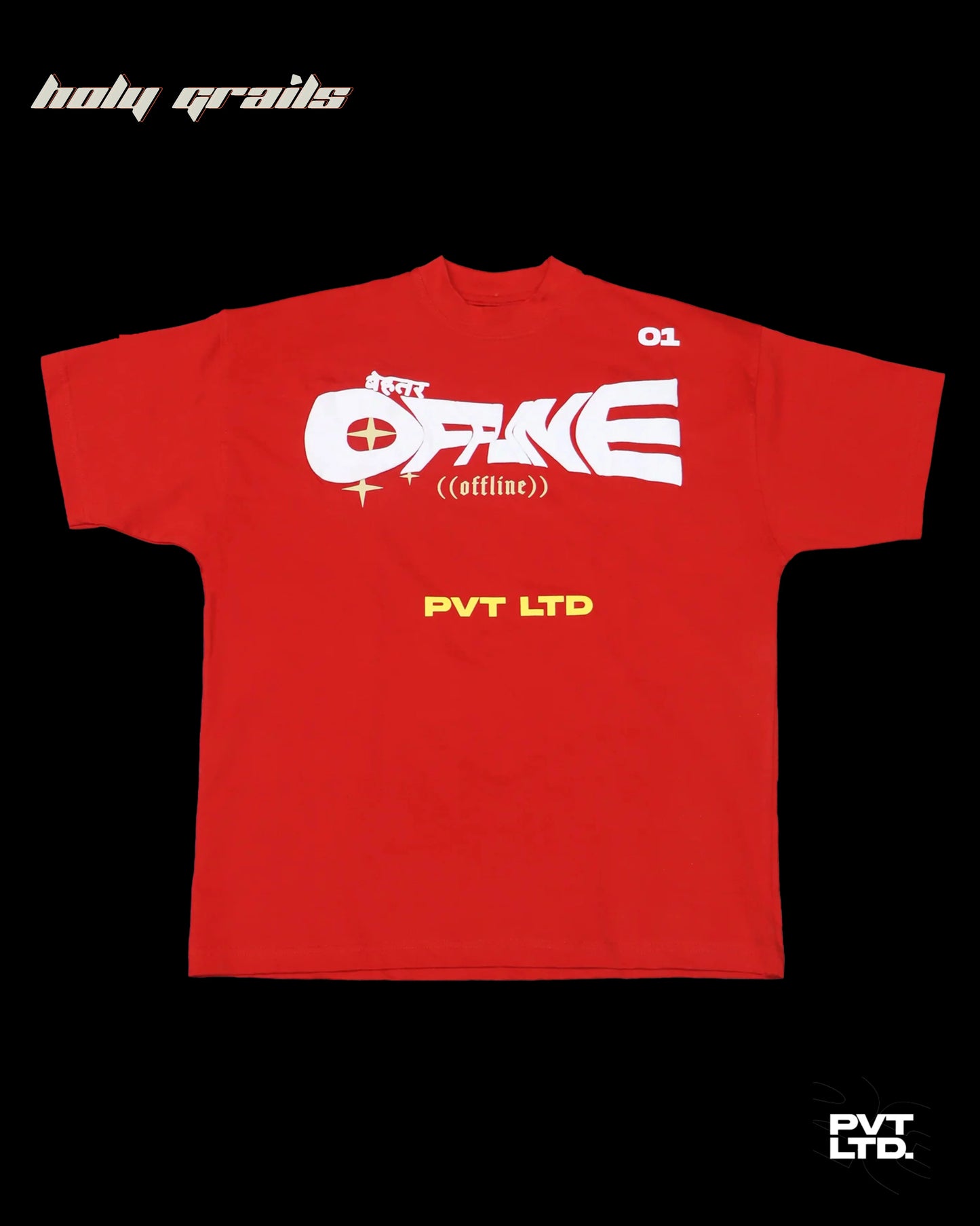 Behtar Offline Red Oversize Tee HG x Pvt Ltd