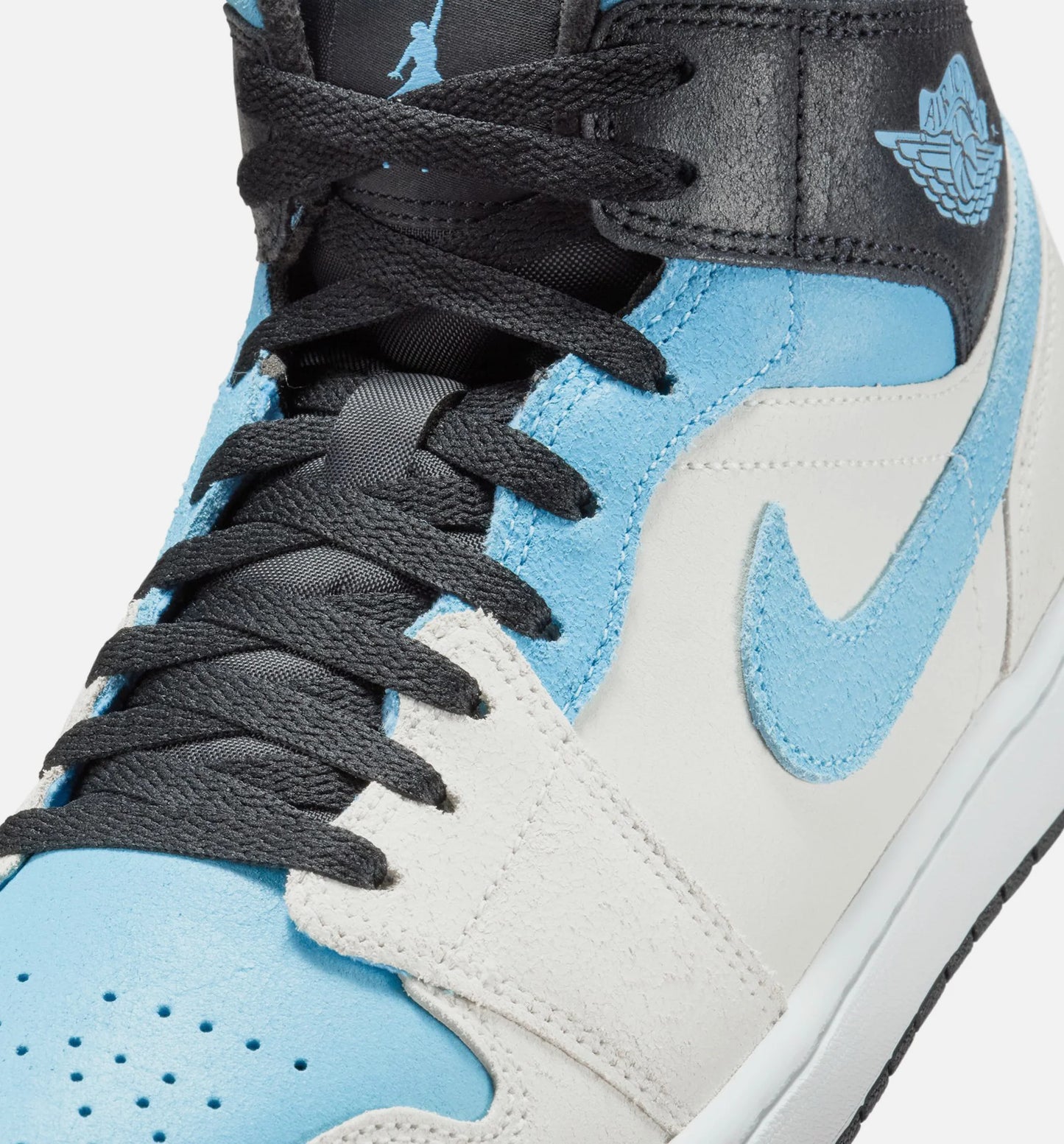 Air Jordan 1 Mid SE Mens Lifestyle Shoe Summit White Blue Chill Black